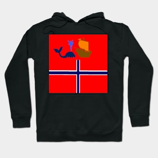 Sporty Norway Design on Black Background Hoodie